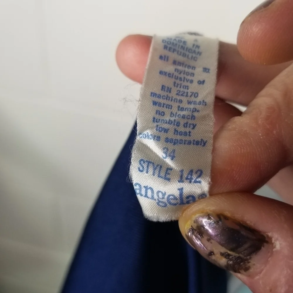 Vtg 70s angela by bestform blue lace slip dress lingerie - Picture 5 of 6